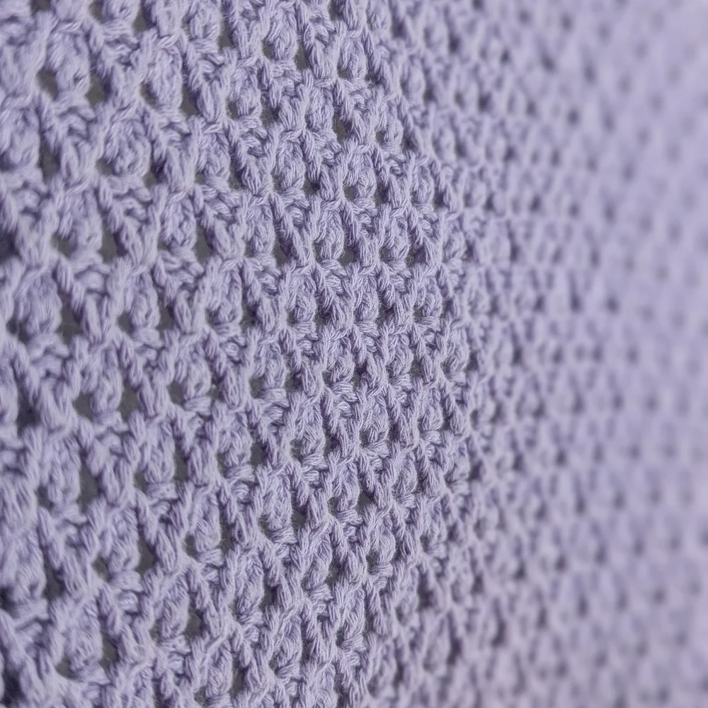 Madewell Lavender Open-Knit Button Cardigan - Picture 7 of 11